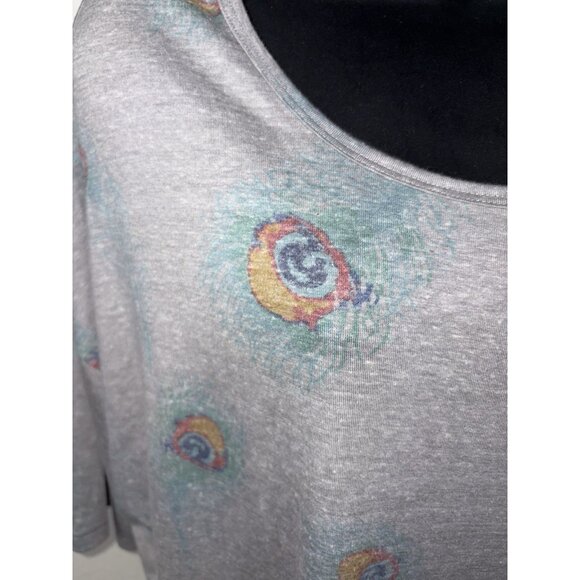 Lularoe Tunic Top Women Size XL Stretch Short Sleeves High Low Hem Gray - Picture 3 of 10